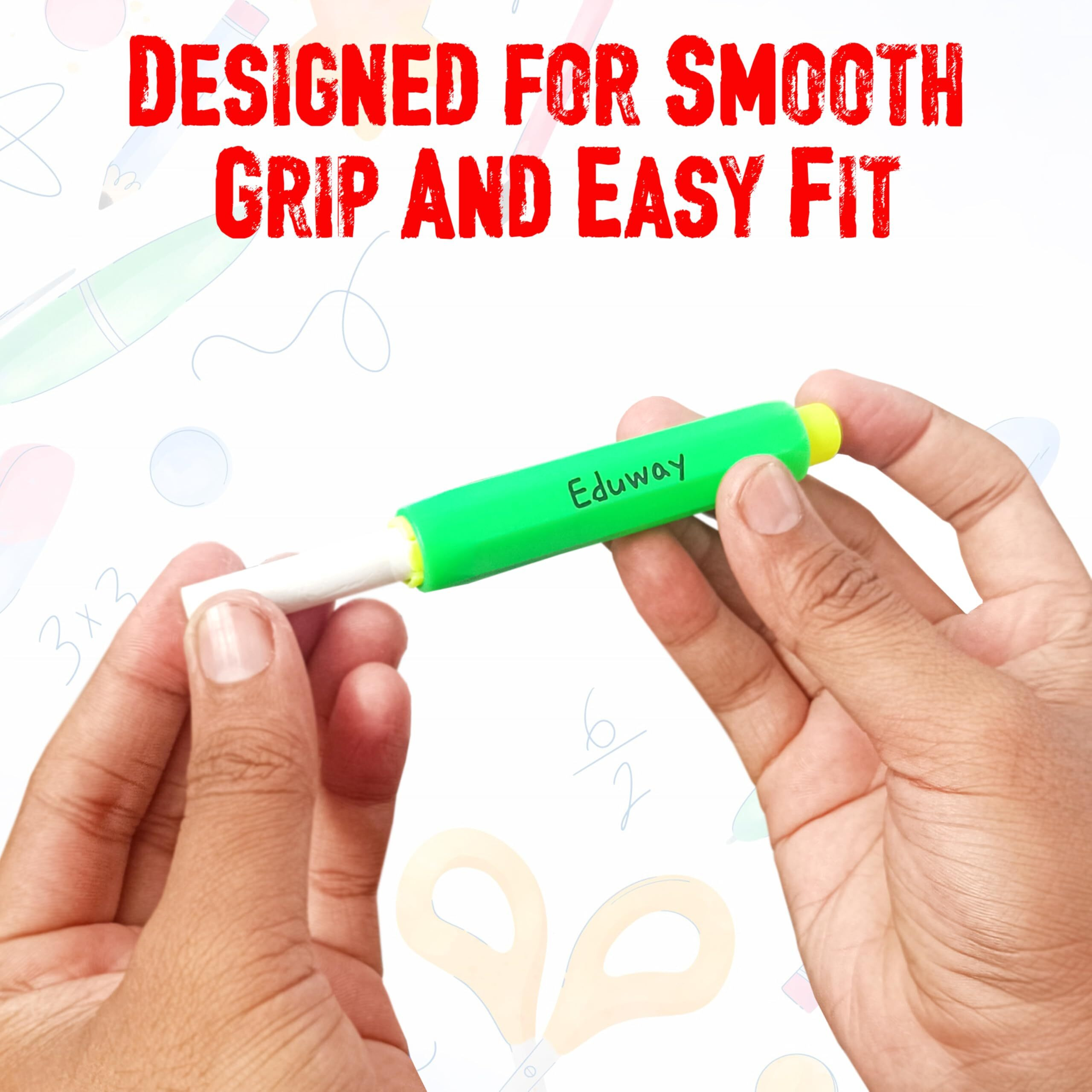 Eduway Multi Color Chalk Holder (Pack Of 16) For Black Board/Chalkboard | Perfect For Kids & Teacher| Non-Toxic & Oil Pastel Holder | Dustless Chalk Holder Pen For School & Classroom |(Assorted Color)