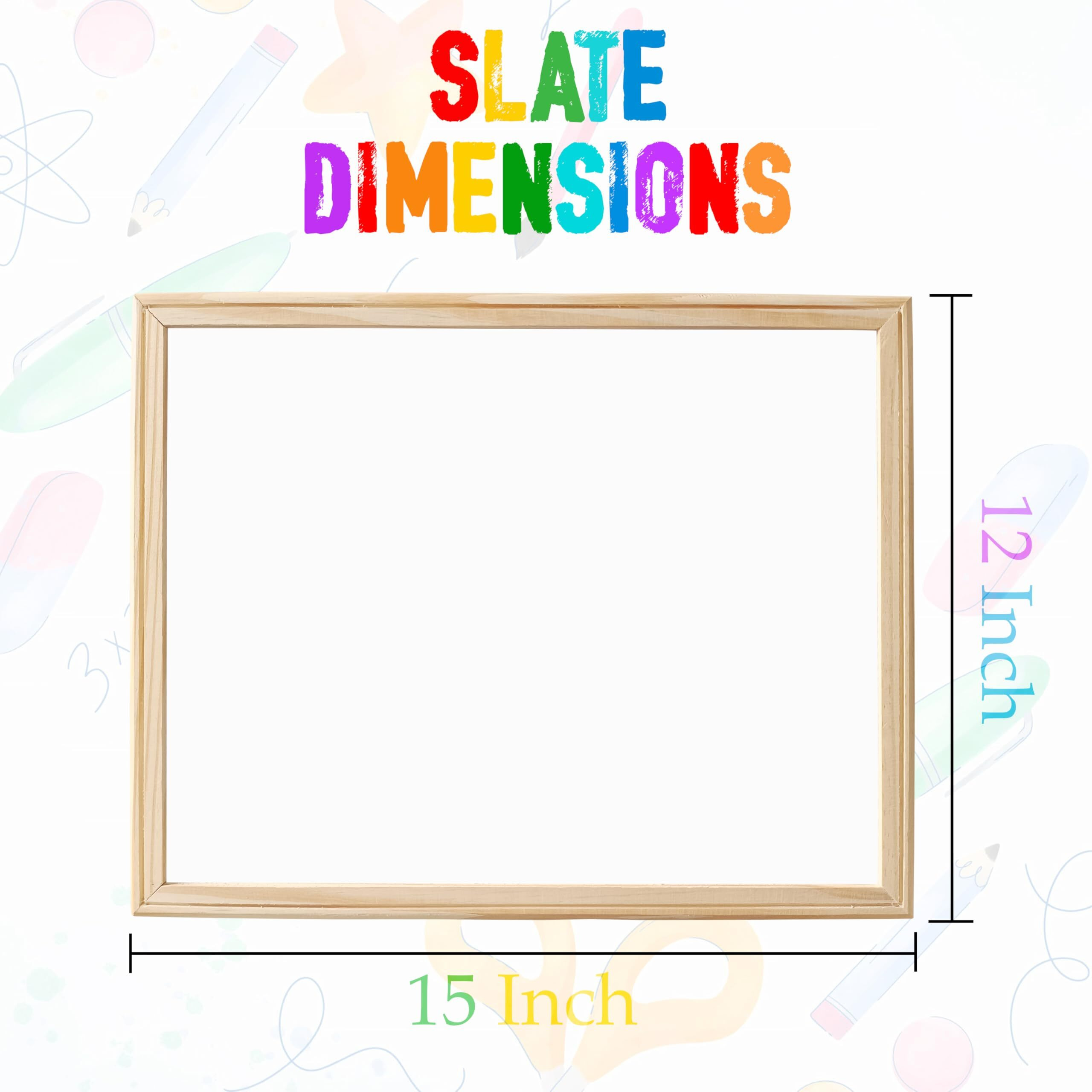 Eduway 15X12 Inch 2-In-1 Multipurpose Wooden Double-Sided Slate (White Board & Chalk Board) | White Side For Marker & Green Side For Chalk | With 1 Marker | Writing Board Slate For Kids & Restaurants