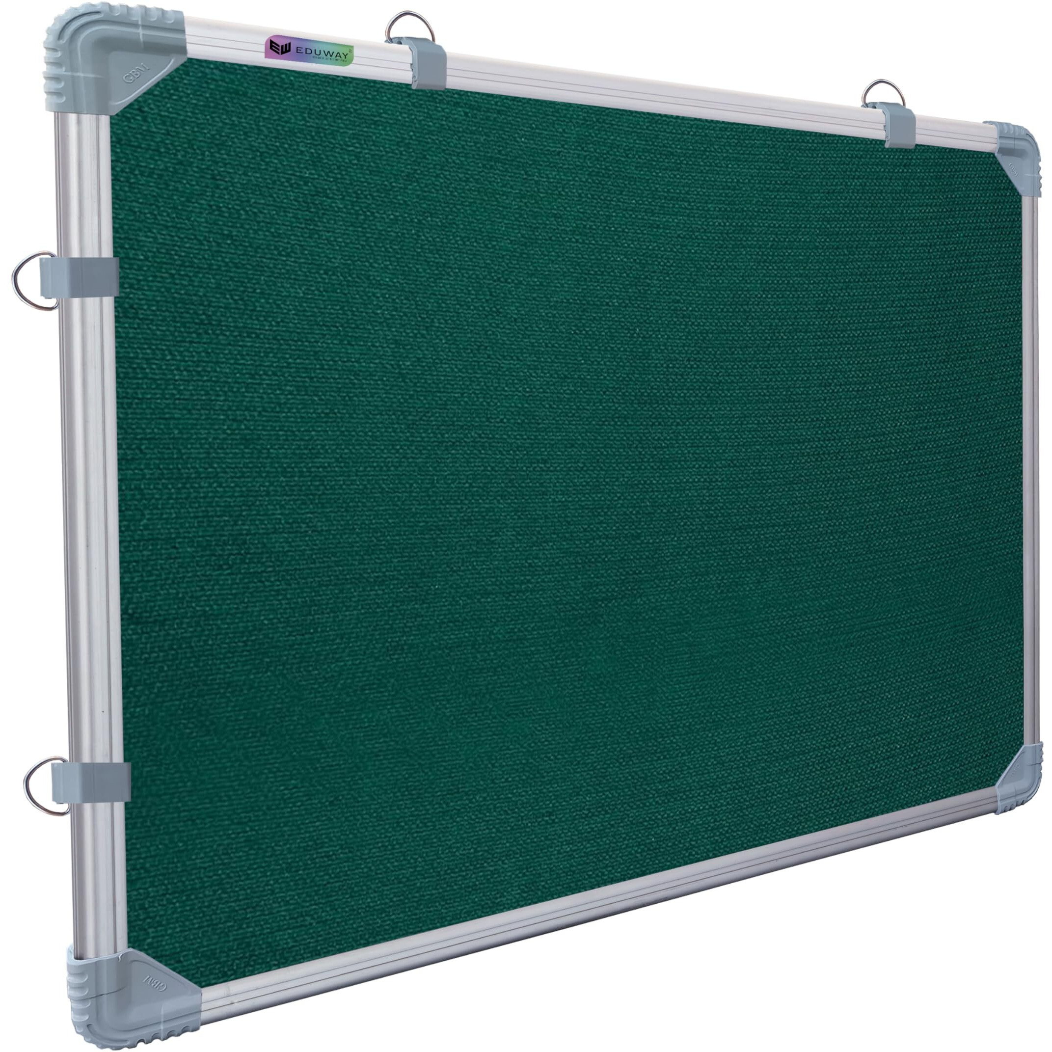Eduway 3X4 Feet Notice Board/Pin Up Board/Bulletin Board/Display Board/Soft Board With High Resilience Foam Fabric For School, Office, Home With (20 Push-Up Pins)` (Green - 91X121 Cms)