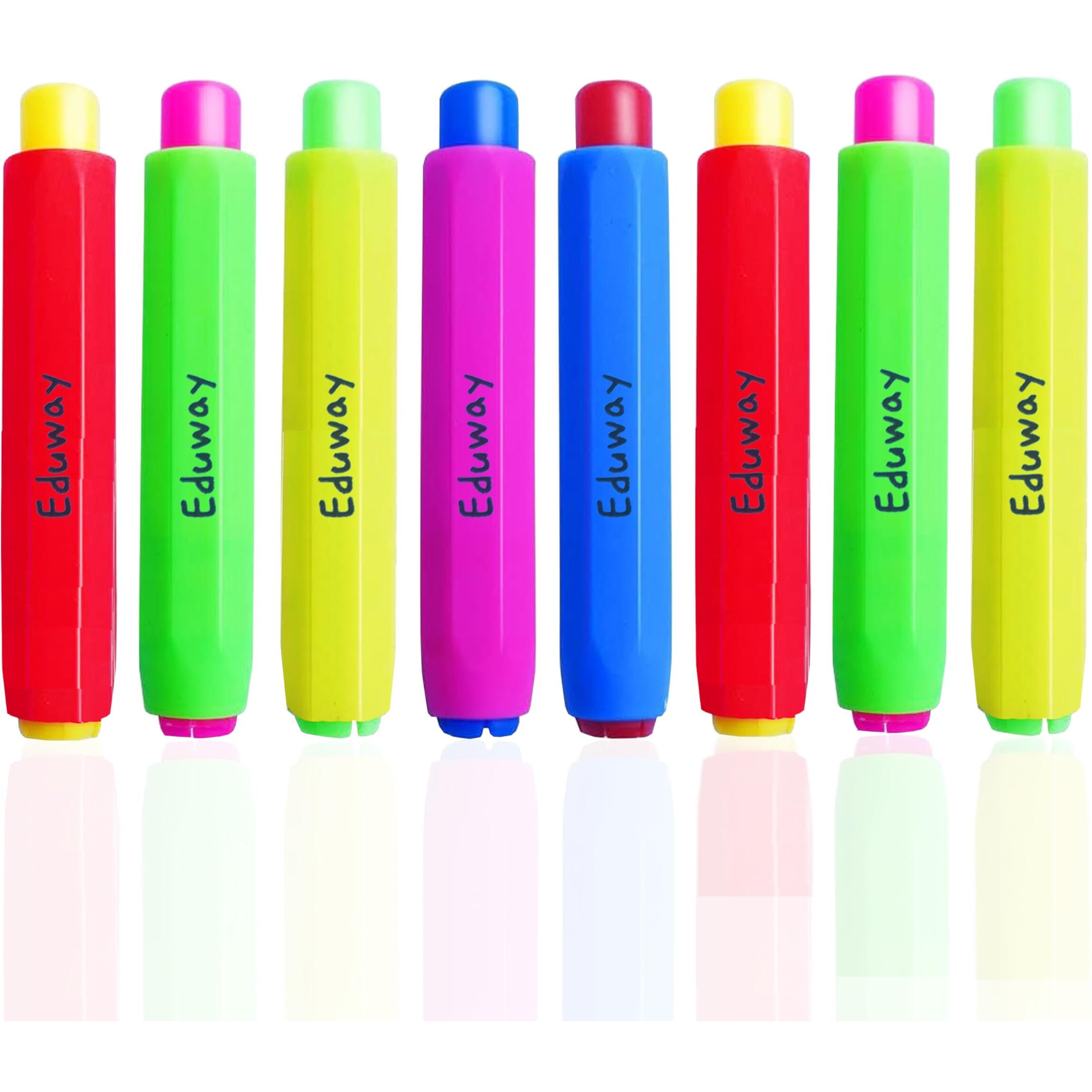Eduway Multicolor Chalk Holder (Pack Of 16) For Black Board/Chalkboard | Perfect For Kids & Teacher| Non-Toxic & Oil Pastel Holder | Dustless Chalk Holder Pen For Classroom & School| (Assorted Color)