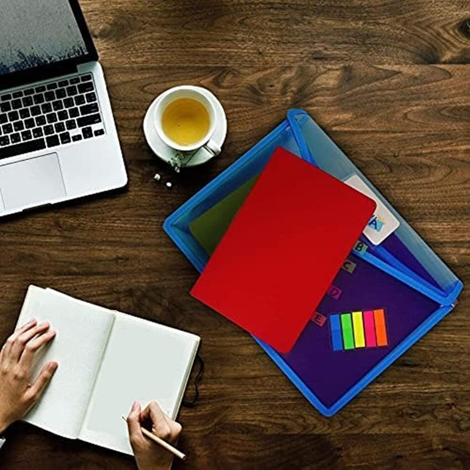 Fedus Document Holder Envelope Folder,File Storage Bag With Snap Button Transparent Plastic File For A4 Paper Documents File Holder/Document Folder For Certificates Legal Documents Organizers,Pack 1 Blue