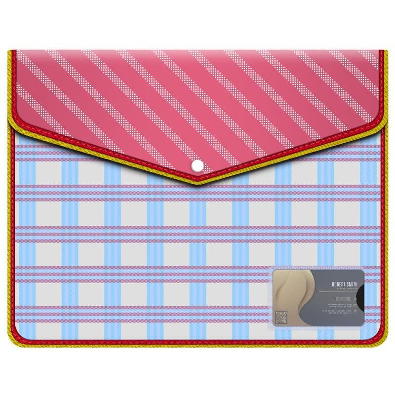 Fedus Documents Holder Envelope Folder, Stylist Printed File Storage Bag With Snap Button Transparent Plastic File For Documents Certificate File Document Folder For Certificate Red