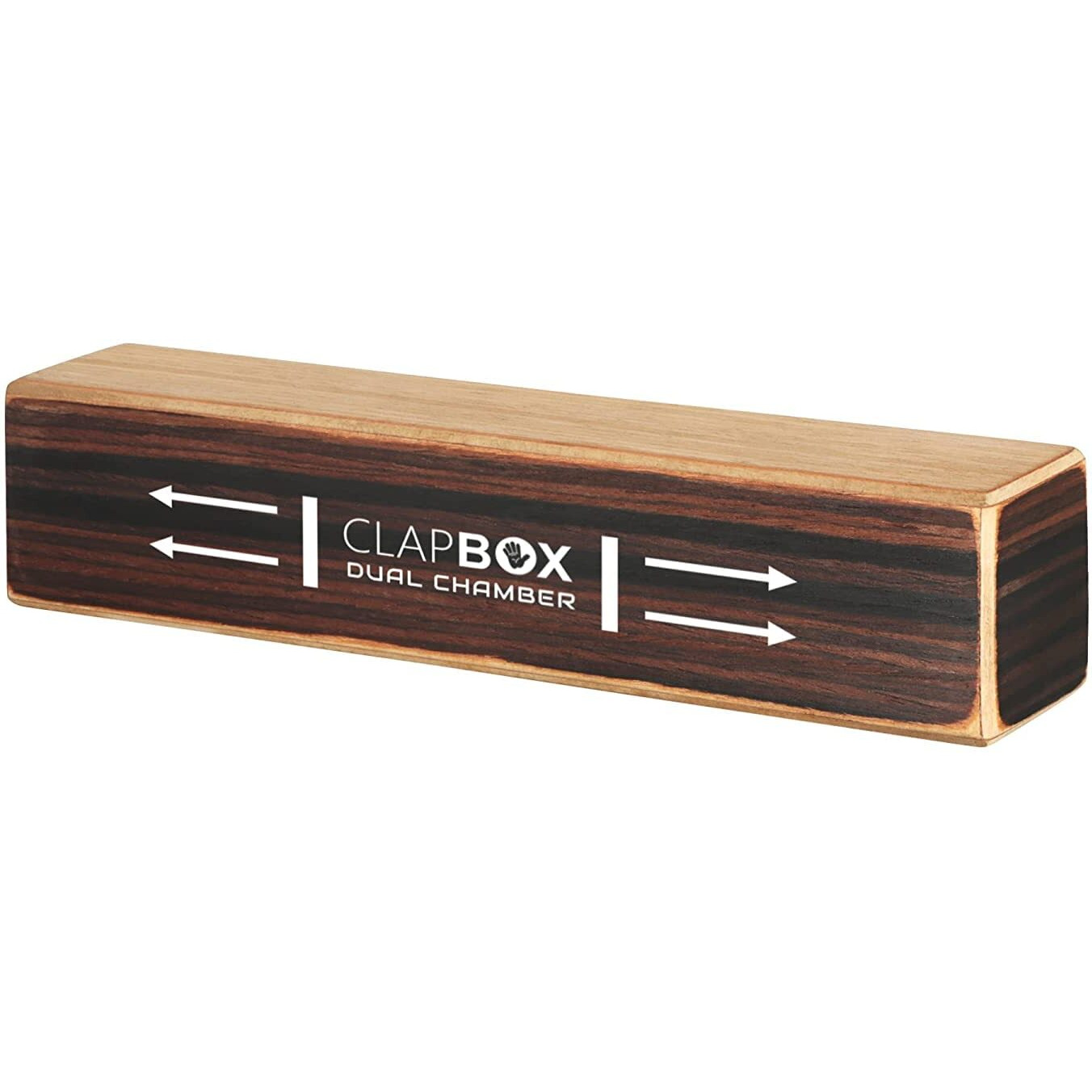 Clapbox Dual Chamber Sound Shaker- Rubber Wood (Brown)