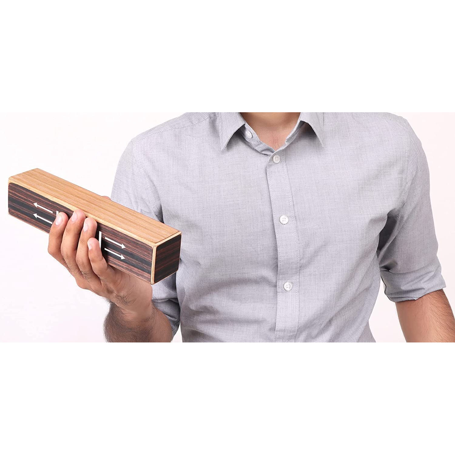 Clapbox Dual Chamber Sound Shaker- Rubber Wood (Brown)