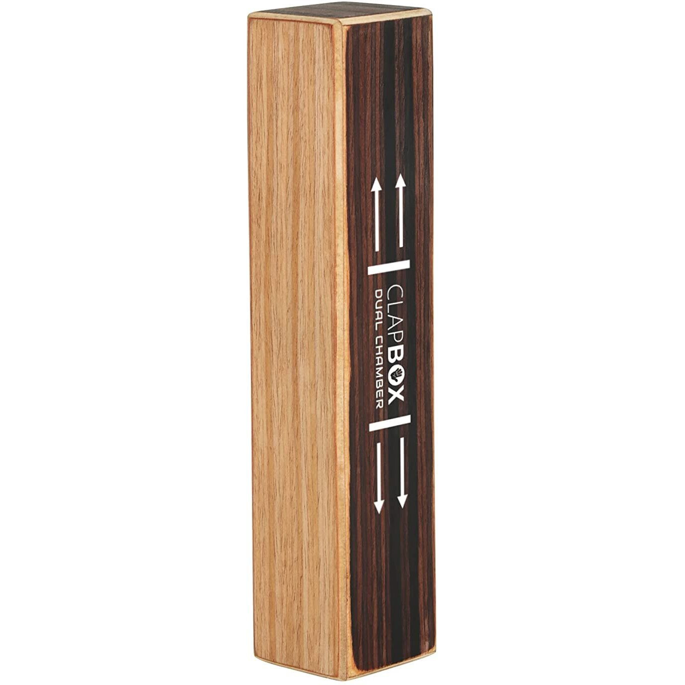 Clapbox Dual Chamber Sound Shaker- Rubber Wood (Brown)