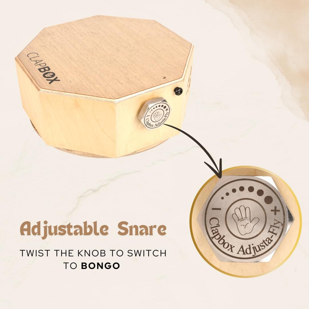 Clapbox Cajembe Travel Cajon (3 Instruments In - Rubber Wood With Carry Bag