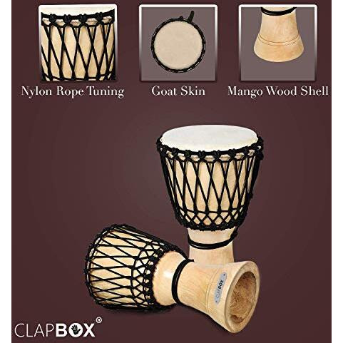 Clapbox Djembe - Mango Wood (10 Inches, Natural)
