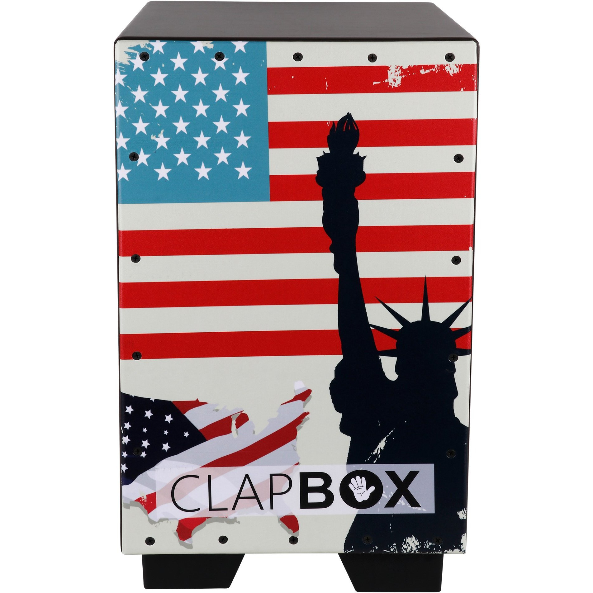 Clapbox Graphic Cajon -Brown, American Maple (H50 W30 L30) - 3 Internal Snares