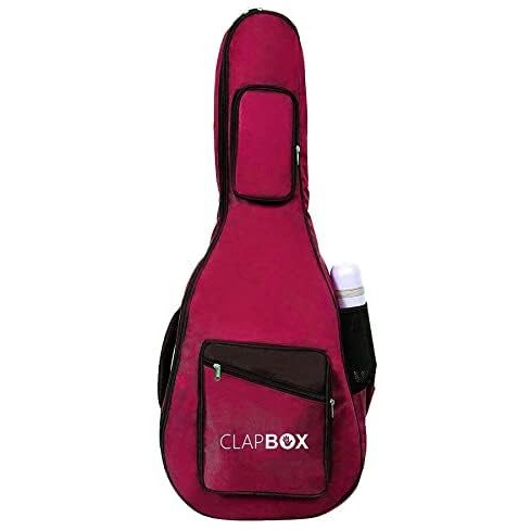 Clapbox Acoustic Guitar Bag (Maroon), Waterproof & Padded, Multiple Pockets
