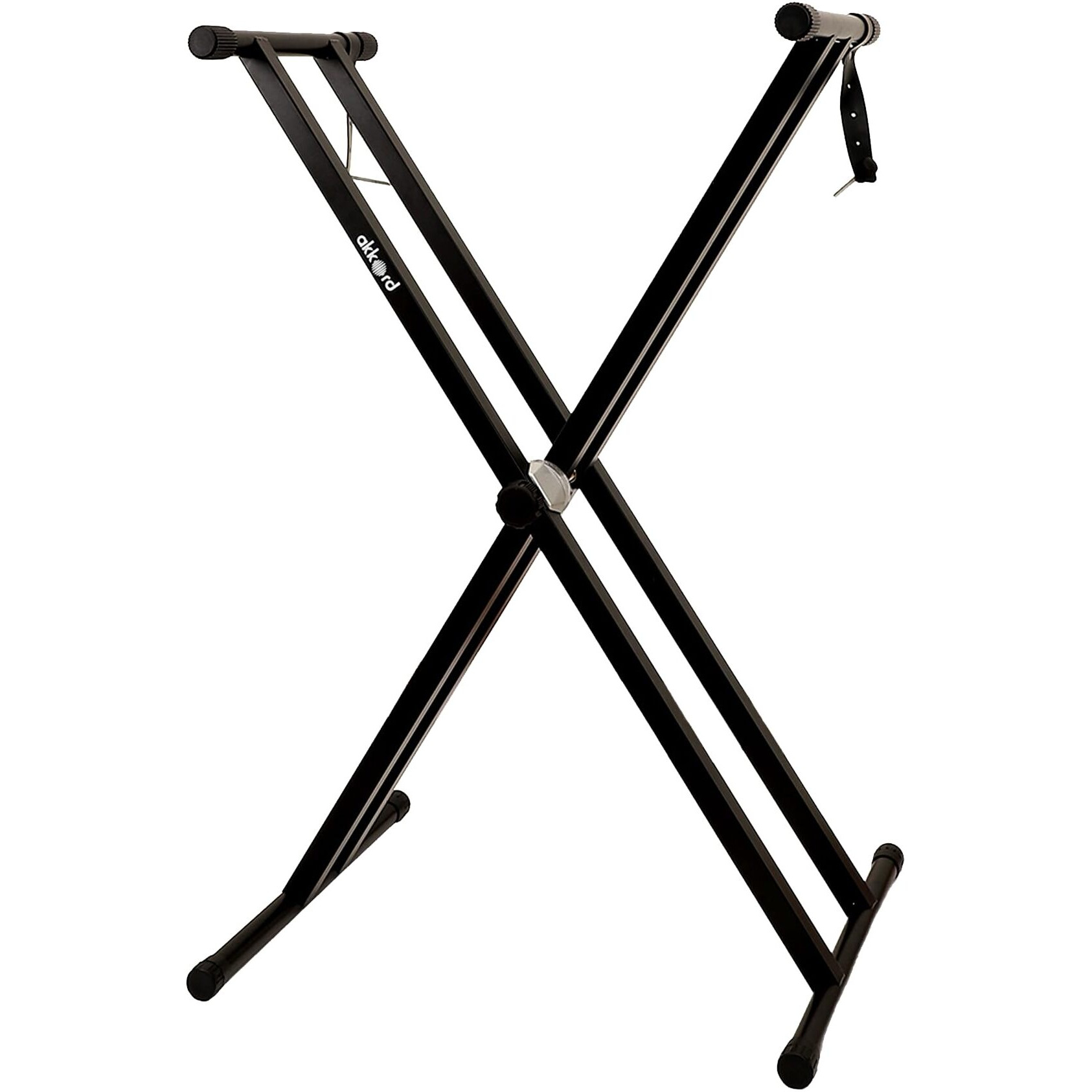 Akkord Double X Adjustable Keyboard Stand For 61-Keys Keyboard  Foldable, Heavy-Duty Steel Frame, Non-Slip Rubber Caps, Secure Locking Pin, Height Adjustable For Digital Piano & Midi Keyboards