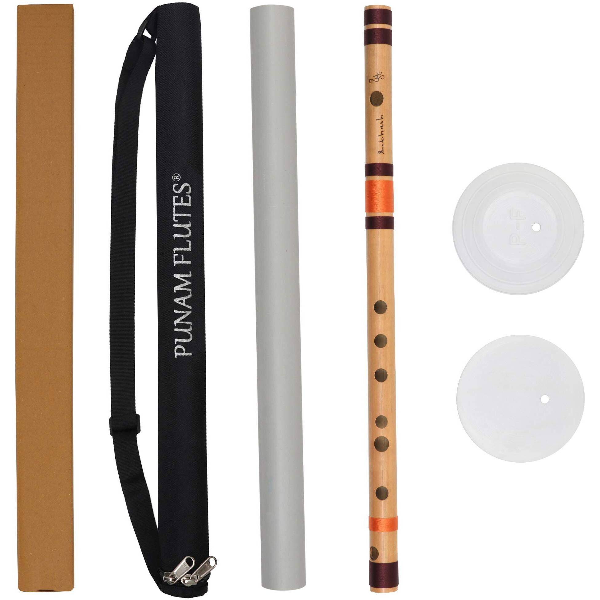 Punam Flutes D Natural Medium Right Hand Bansuri Size 17.3 Inches