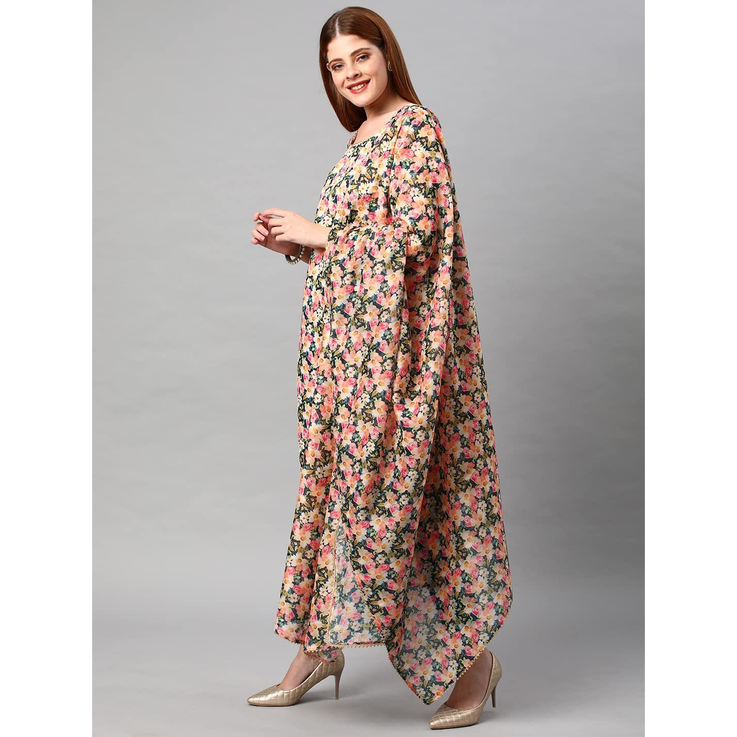ANNI DESIGNER Women's Cotton Blend Printed Kurta and Pant with Dupatta Set (Welcome-Multi_S_Multicolor_Small)