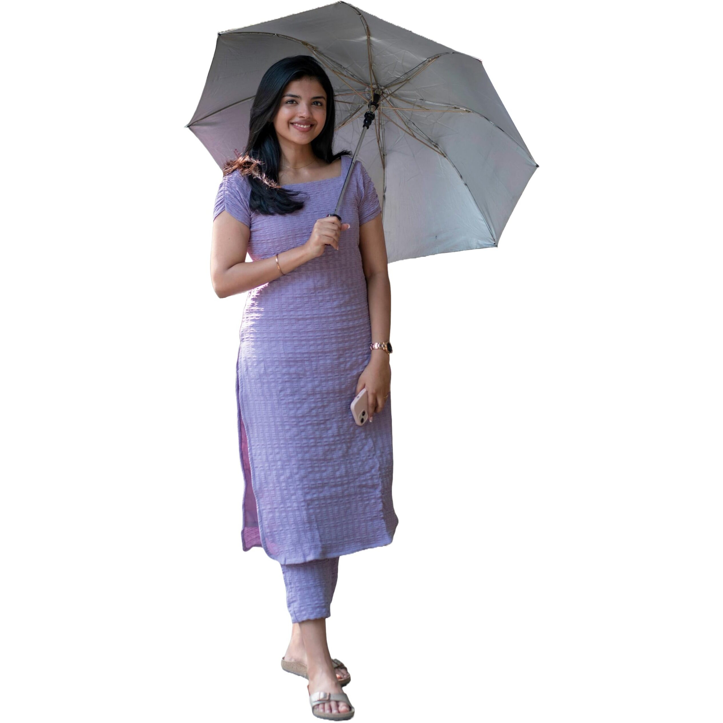 ANNI DESIGNER Women's Rayon Viscose Straight Solid Kurta with Pant (KURAI Purple_M_Purple_Medium)