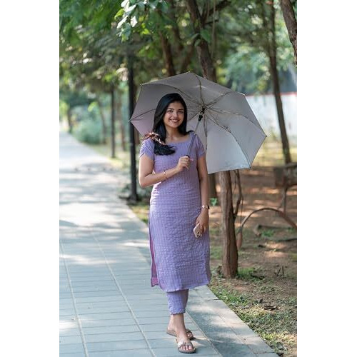 ANNI DESIGNER Women's Rayon Viscose Straight Solid Kurta with Pant (KURAI Purple_M_Purple_Medium)