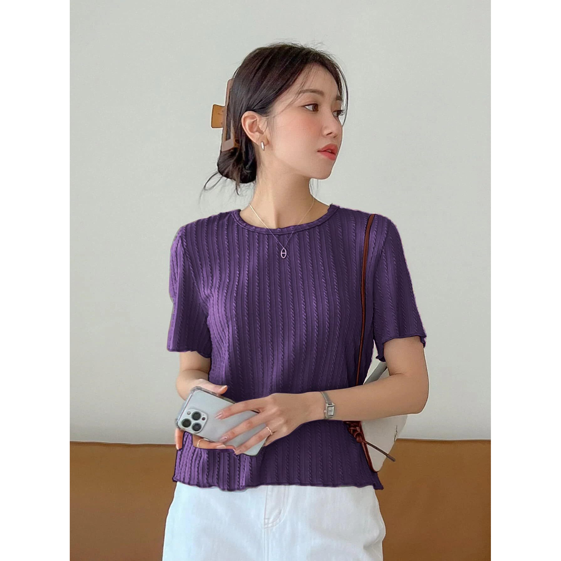 Wedani Solid Regular Fit Jeans Korean Western Tops for Women Stylish