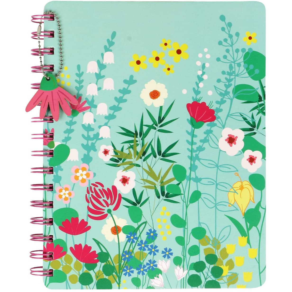 DOODLE Hard Bound Spiral Notebook Diary with Bookmark Dangler and Sticker Pages I B5 I Undated I 160 Ruled Pages I 80 GSM (Floral Pop)