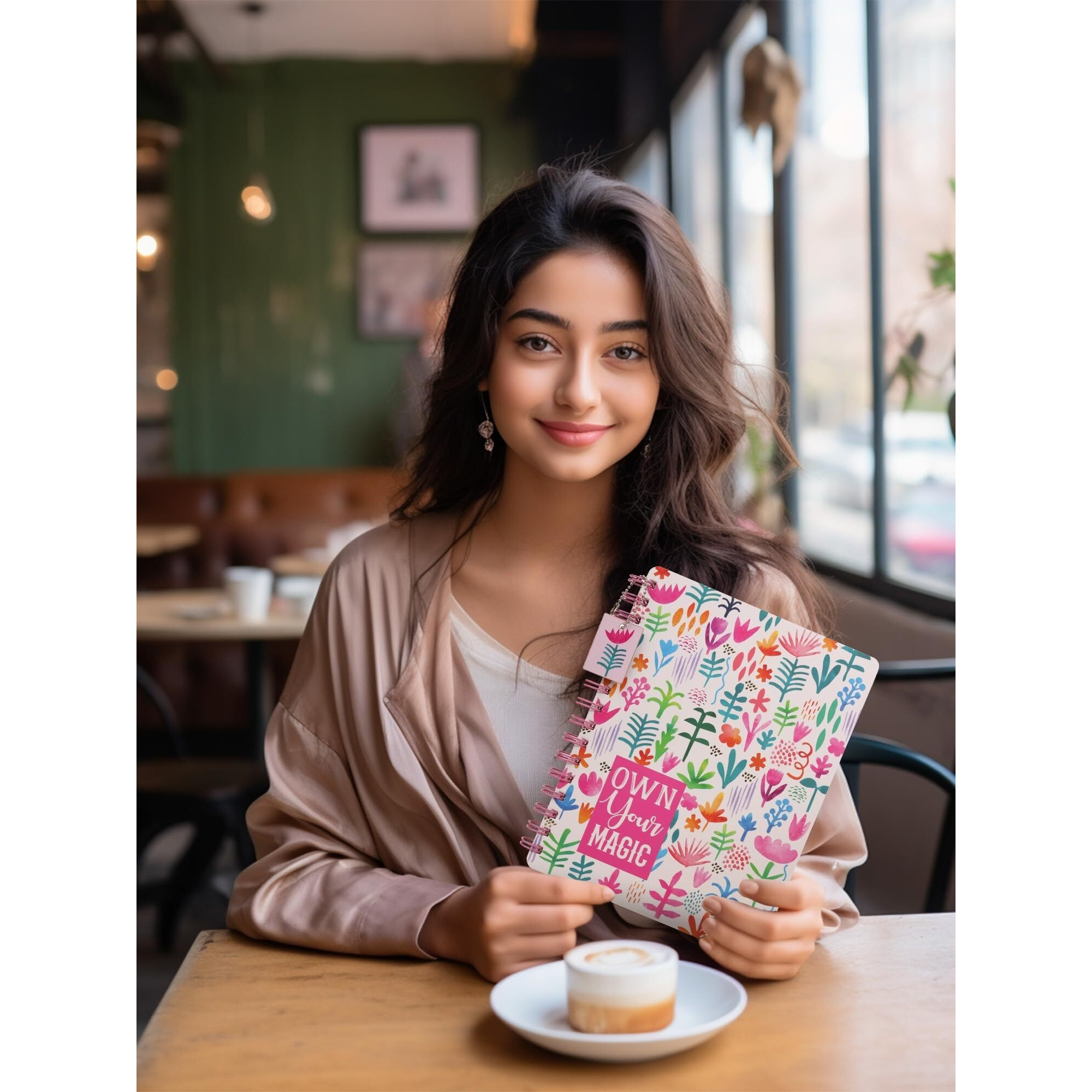 DOODLE Hardbound Spiral Notebook Diary with Bookmark Dangler and 100+ Stickers | B5 | 160 Undated Ruled Pages | 80 gsm Acid Free Paper | Open Flat and Write Comfortably - Magic Moments