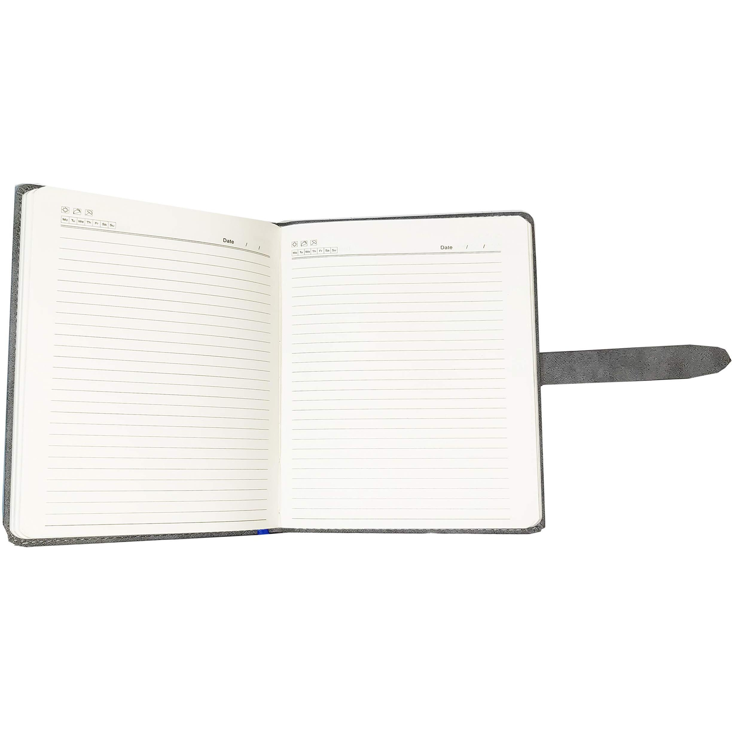 AccuPrints Diary Grey Green Hard Bound A5 or 5.8 * 8.3 inches Notebook Diary with PU Leather Belt Lock Pages 200 for Office