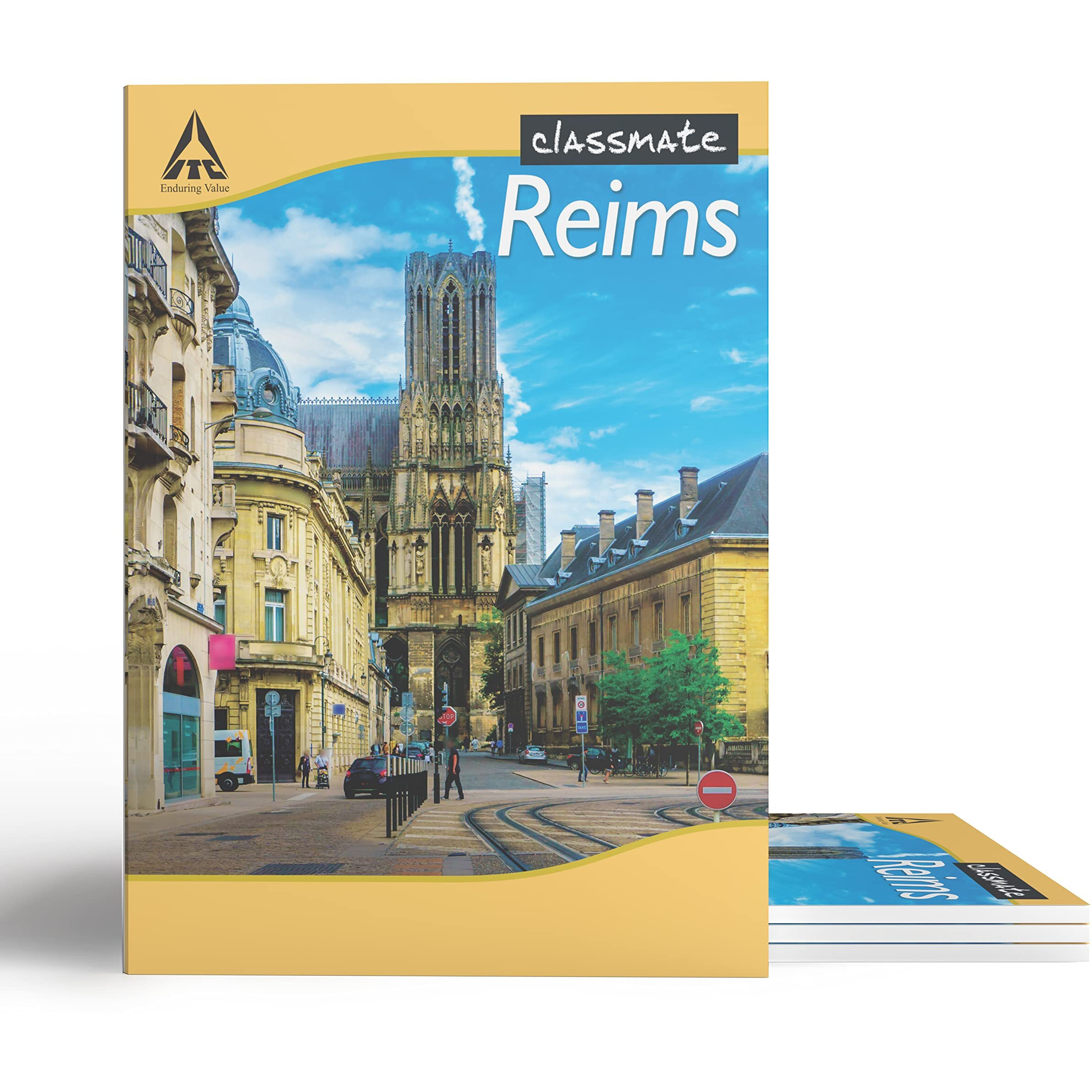 Classmate Notebook - Single Line, 120 Pages, 240 mm x 180 mm - Pack Of 4 [Cover page design might vary]