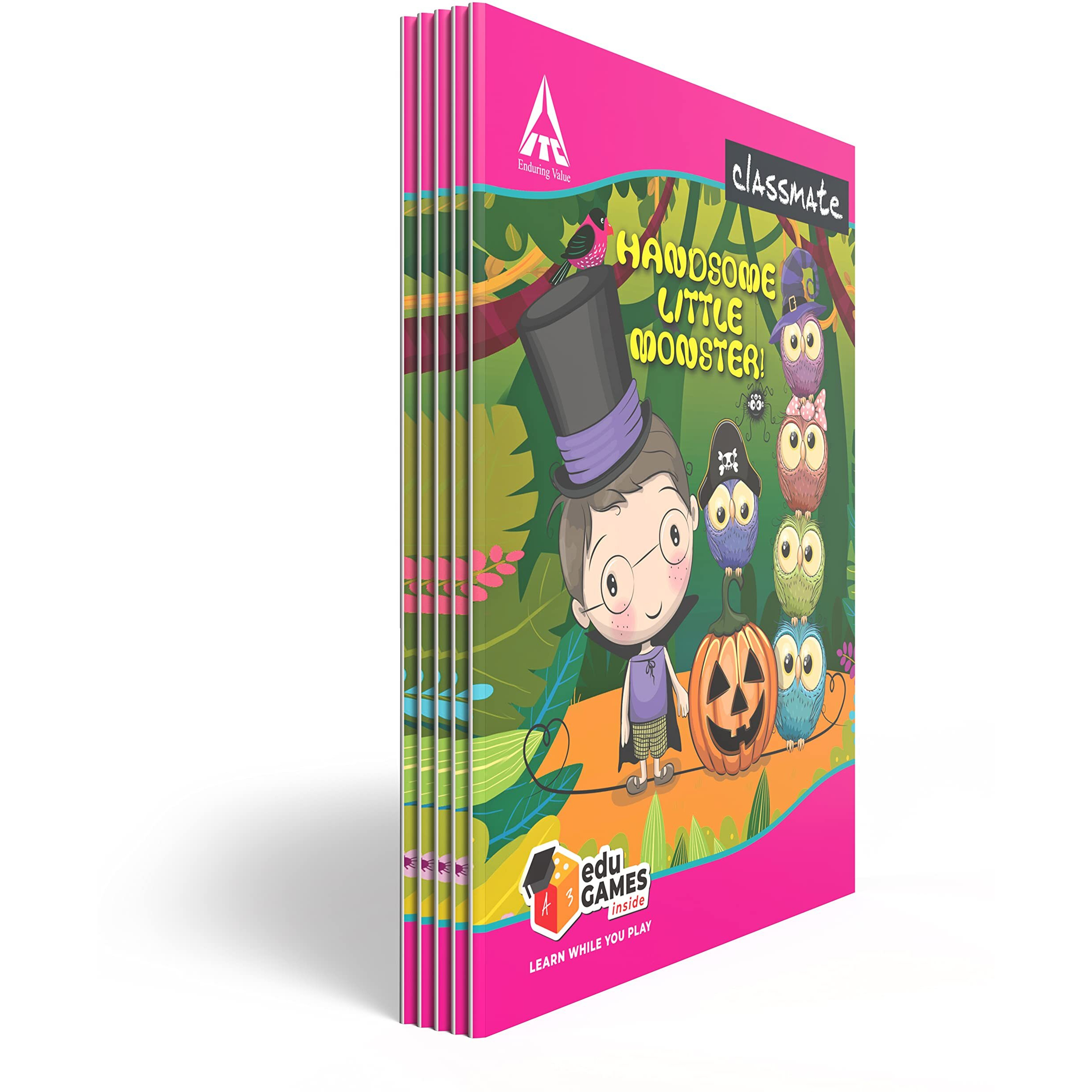 Classmate Short Size Notebook - 172 Pages | Single Line | 19.0cm x 15.5cm | Pack of 5 Notebooks | Short Size Ruled Notebook for School Students