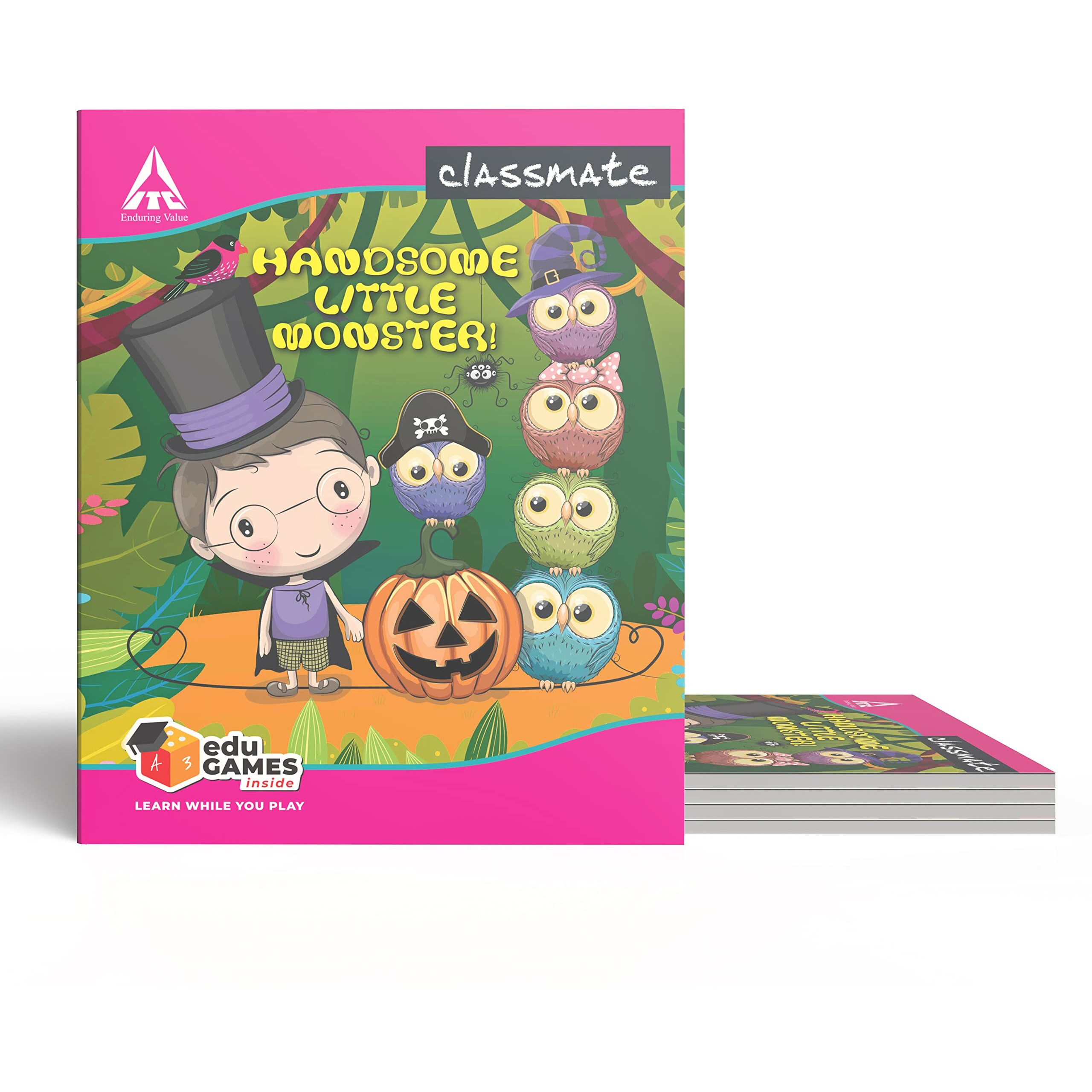 Classmate Short Size Notebook - 172 Pages | Single Line | 19.0cm x 15.5cm | Pack of 5 Notebooks | Short Size Ruled Notebook for School Students