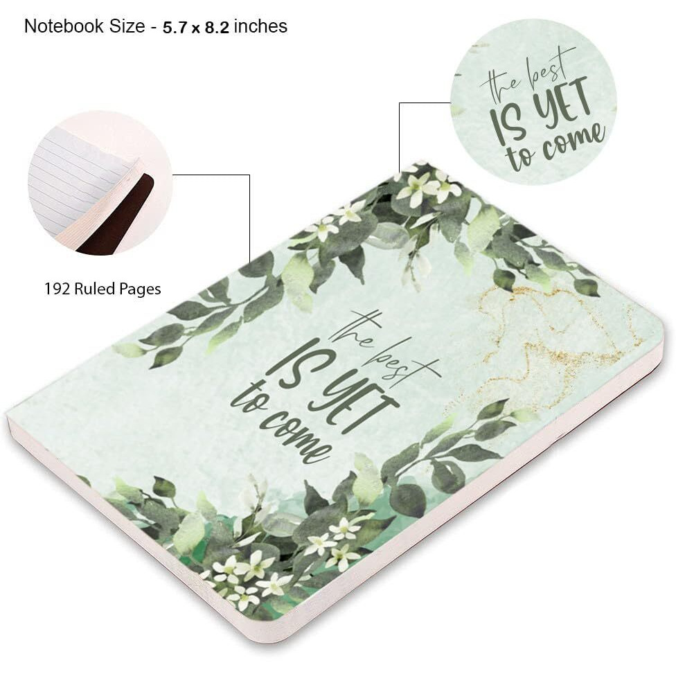 AccuPrints Flower theme Premium Soft Bound Notebook Diary for Girls and Women (A5,200 Ruled Pages with planner, 80 GSM) Floral Design