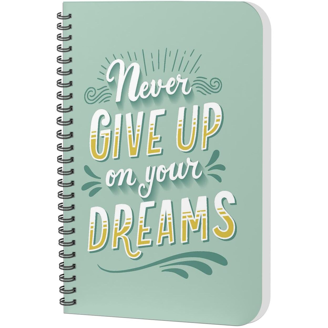 AccuPrints Daily Planner Undated, Schedule Your Day, Manage to-do List, Goals Tracker, Wellness Tracker - 3 Month Planner (Light Green/Never Give Up)