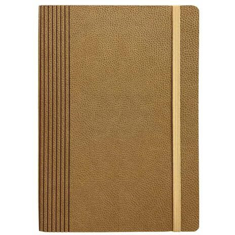 Anupam Sway Lined Journal Notebook, 192 Pages College Ruled Notebook, 80 Gsm Thick Paper, A5 Leather Textured PU Cover with Designer Engraving Journals for Writing Office School Supplies (Light Brown)