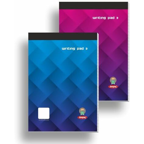 Anupam Writing Pad 17x25cm Lined Paper Wide Ruled 50 Sheets Notepads, Micro Perforated Notebook with Strong Rorust Material Back Board for School, College, Office, Business (Size  3)
