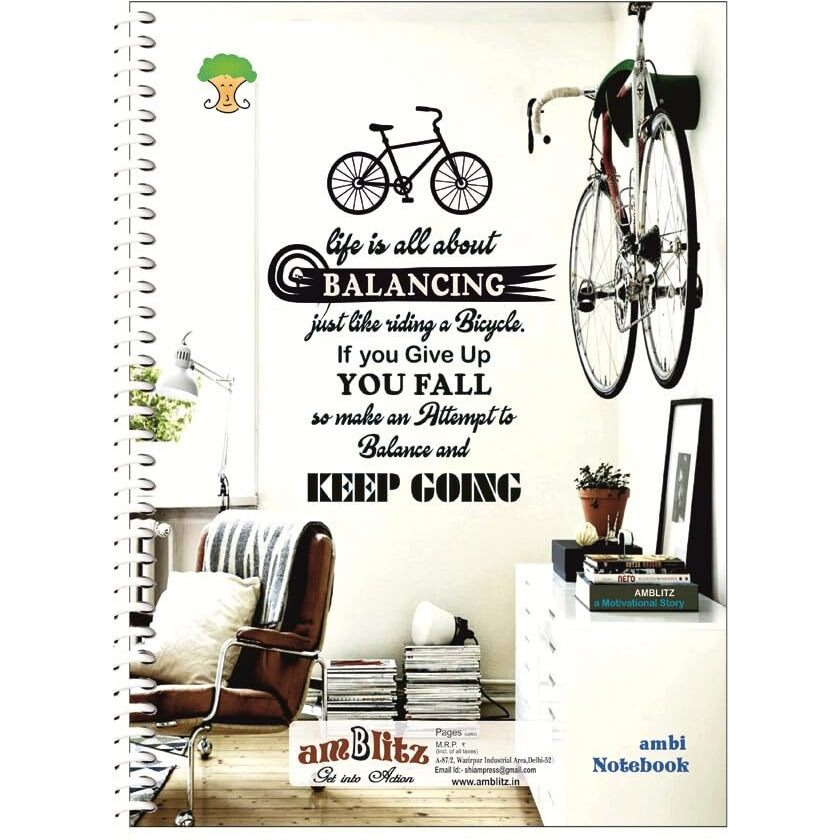 amblitz Spiral Notebook | Unruled | 400 Pages | 70GSM Thick Paper | Size A4 (21 X 29.7 CM) |