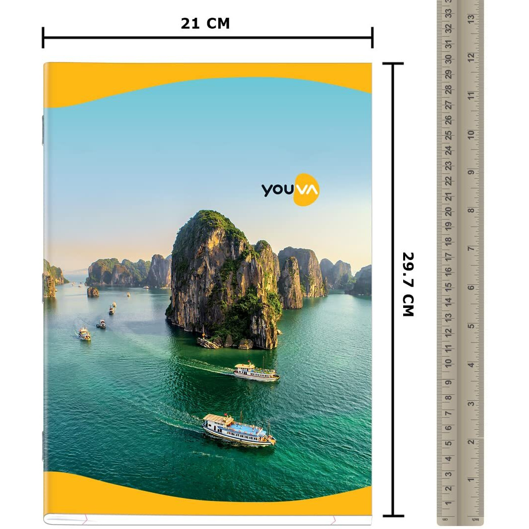 Navneet Youva YOUVA Soft Bound/Soft Cover Long Book/Notebook For Students | 21 Cm X 29.7 Cm | Single Line | 172 Pages | Pack Of 6 (Cover May Vary)