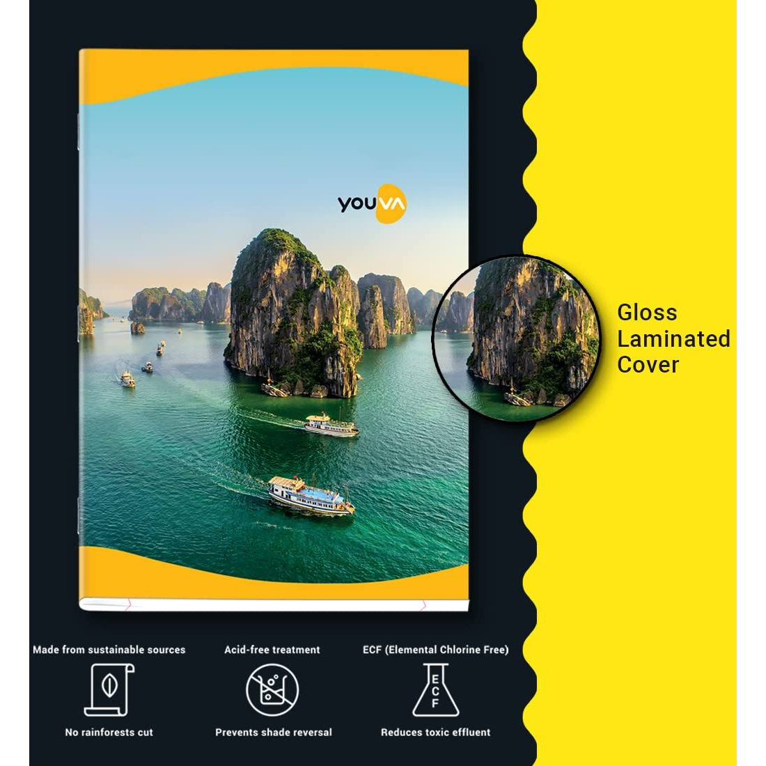 Navneet Youva YOUVA Soft Bound/Soft Cover Long Book/Notebook For Students | 21 Cm X 29.7 Cm | Single Line | 172 Pages | Pack Of 6 (Cover May Vary)