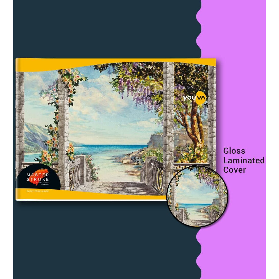 YOUVA Navneet Youva Paper|Black Drawing Book For Students And Budding Artists|A3 Size-29.7 Cm X 42 Cm|36 Pages|Pack Of 3, Watercolor