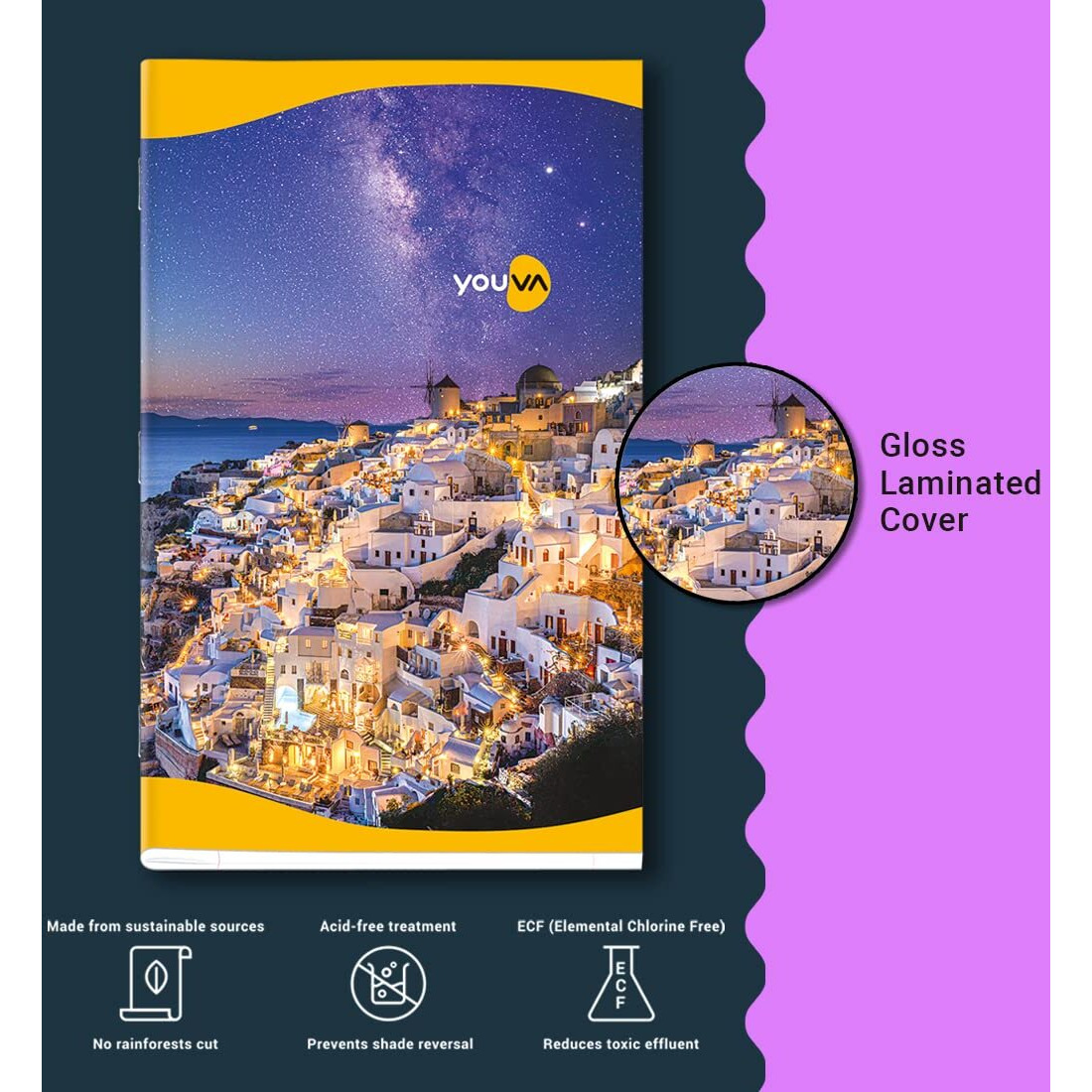 Navneet Youva YOUVA Soft Bound/Soft Cover Notebook | Long Book For Students | 17X27 Cm | Unruled | 172 Pages | Pack Of 6