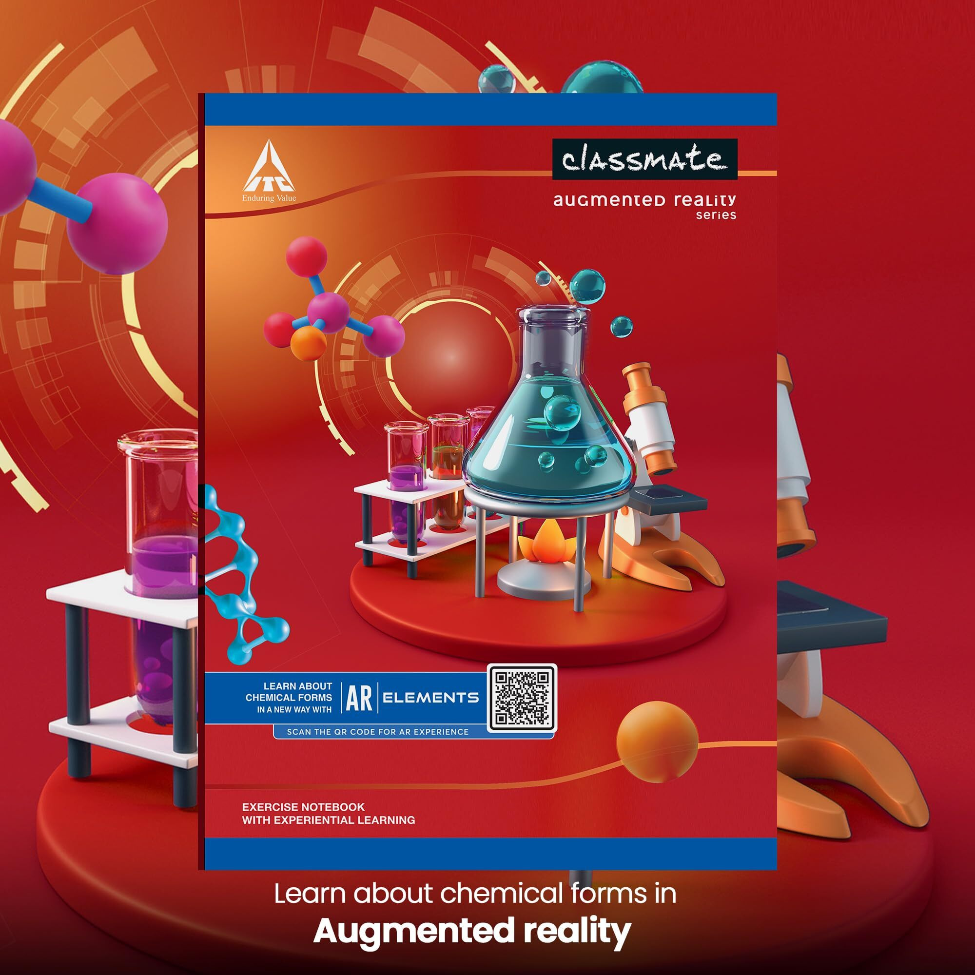 Classmate Augmented Reality Notebooks - 240 Pages | Pack of 3 Long Size Ruled Notebooks for School Students | Immersive AR Learning Experience | 29.7cm x 21.0cm | Single Line AR Notebook