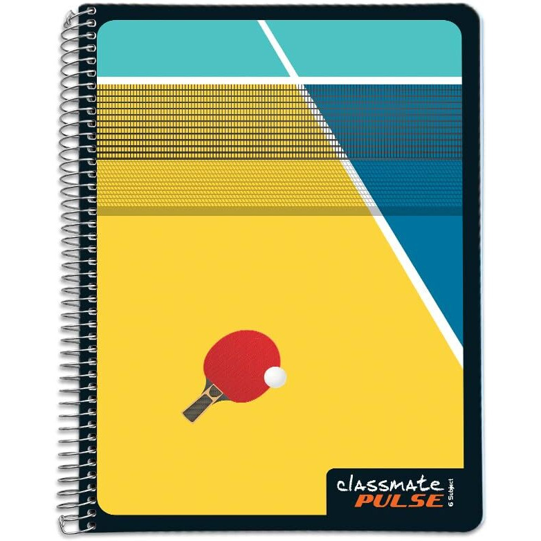 Classmate Pulse 6 Subject Spiral Notebook - Pack of 1 | Single Line | 500 Pages | A4-29.7cm x 21.0cm | Attractive Cover Designs | Soft Cover | Ideal for College Students and Professionals
