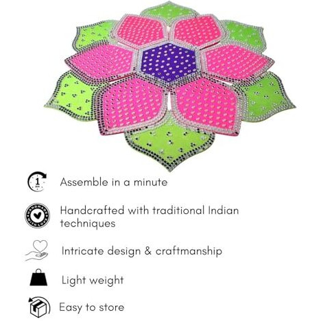 One Minute Rangoli - Hexagonal 12""