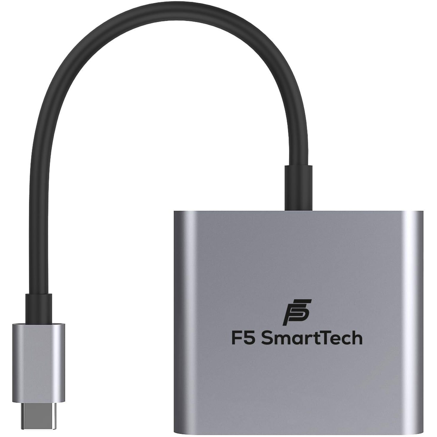 F5 SmartTech 4K - 3 in 1 Digital Multiport Hub USB C to HDMI Converter