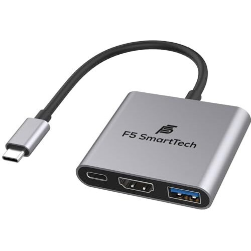 F5 SmartTech 4K - 3 in 1 Digital Multiport Hub USB C to HDMI Converter