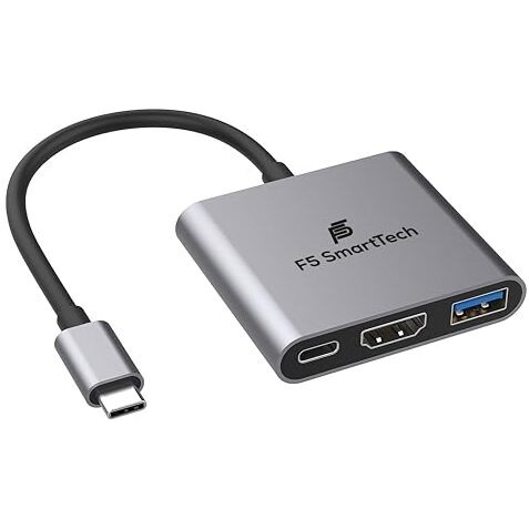 F5 SmartTech 4K - 3 in 1 Digital Multiport Hub USB C to HDMI Converter