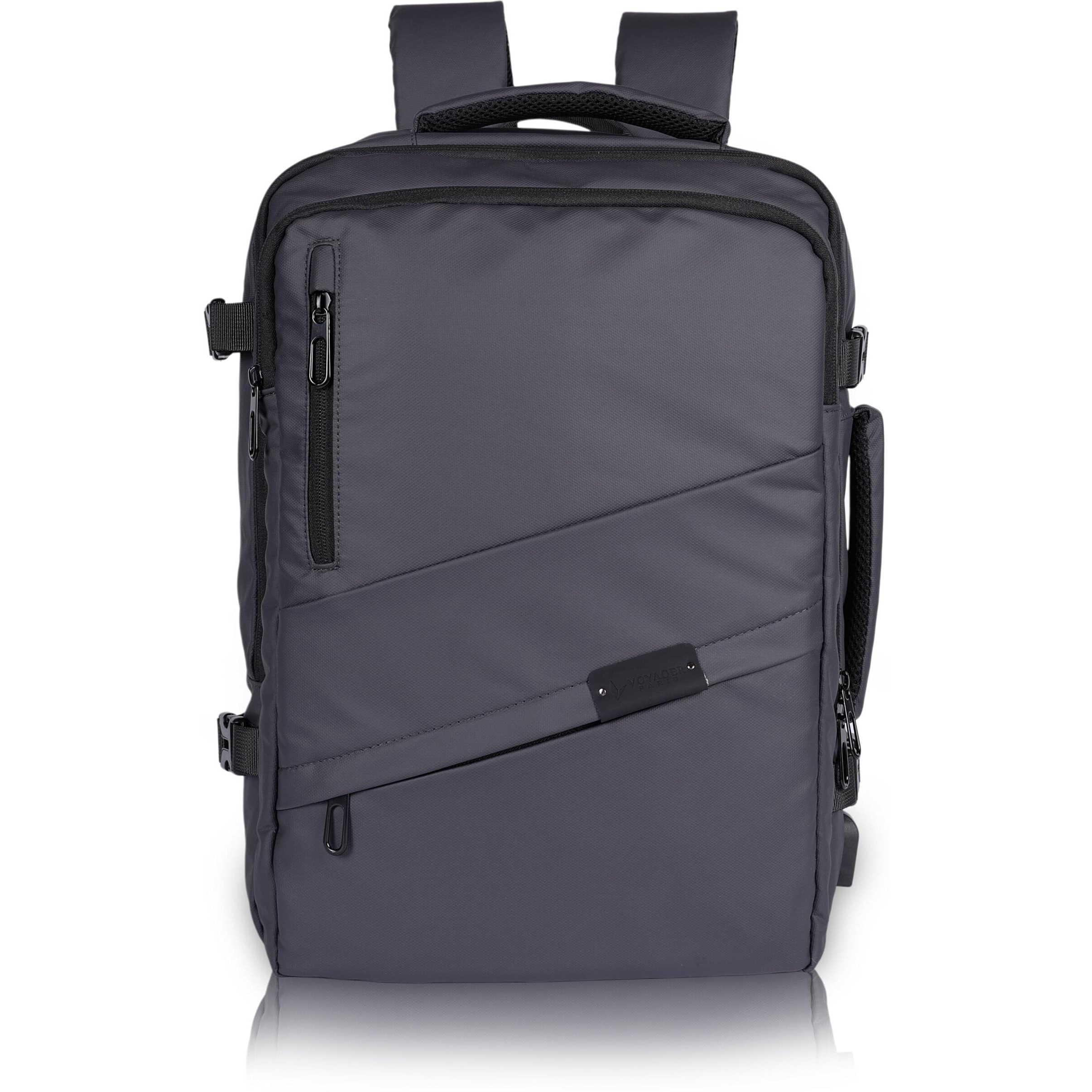 VOYAGER PARIS The Navigator Travel Backpack for Men | 17.3 inch Laptop Backpack | Expandable up to 40L | Waterproof backpack | USB port | Multi Compartment Large bag for Office & Travel (Grey)