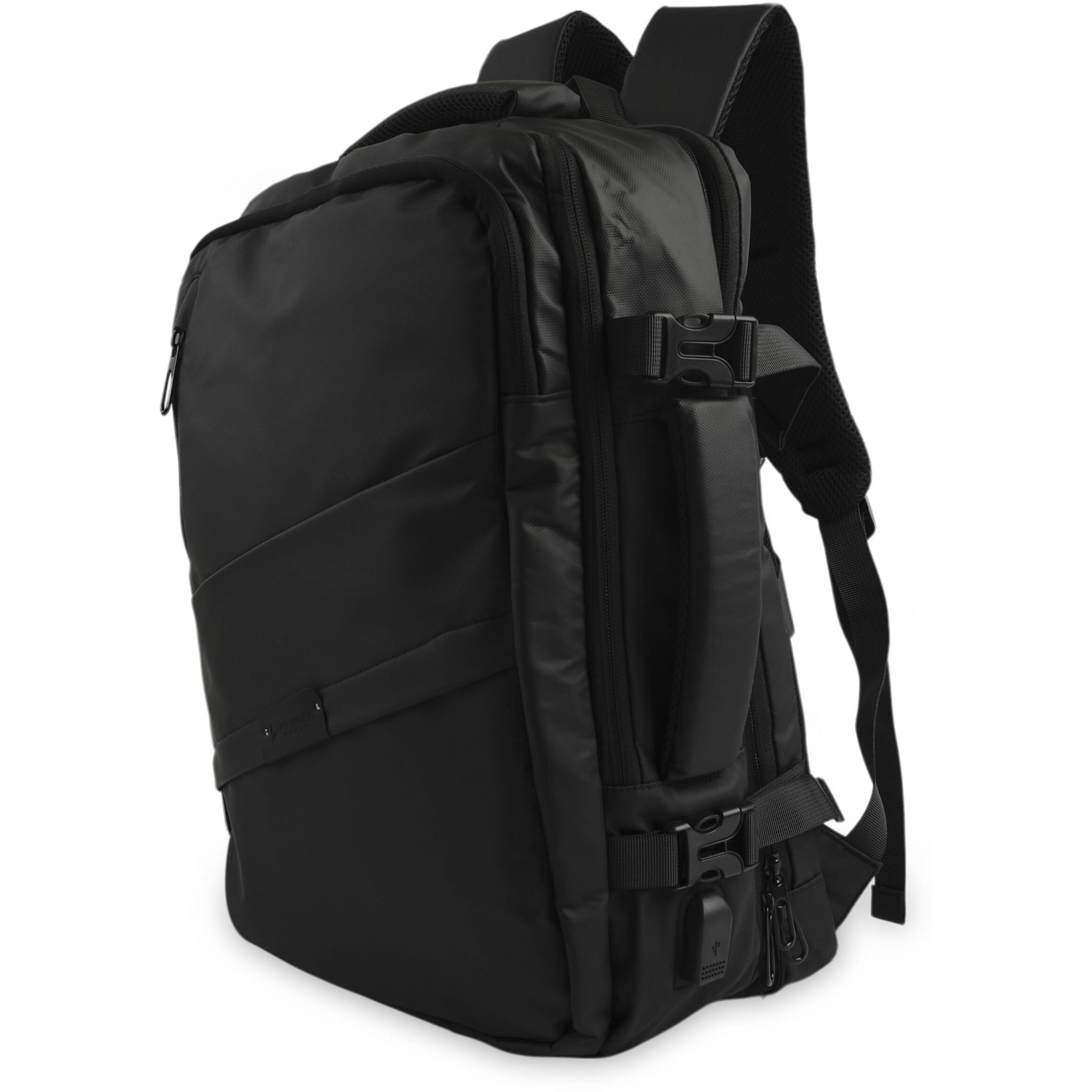 VOYAGER PARIS The Navigator Travel Backpack for Men | 17.3 inch Laptop Backpack | Expandable up to 40L | Waterproof backpack | USB port | Multi Compartment Large bag for Office & Travel (Black)