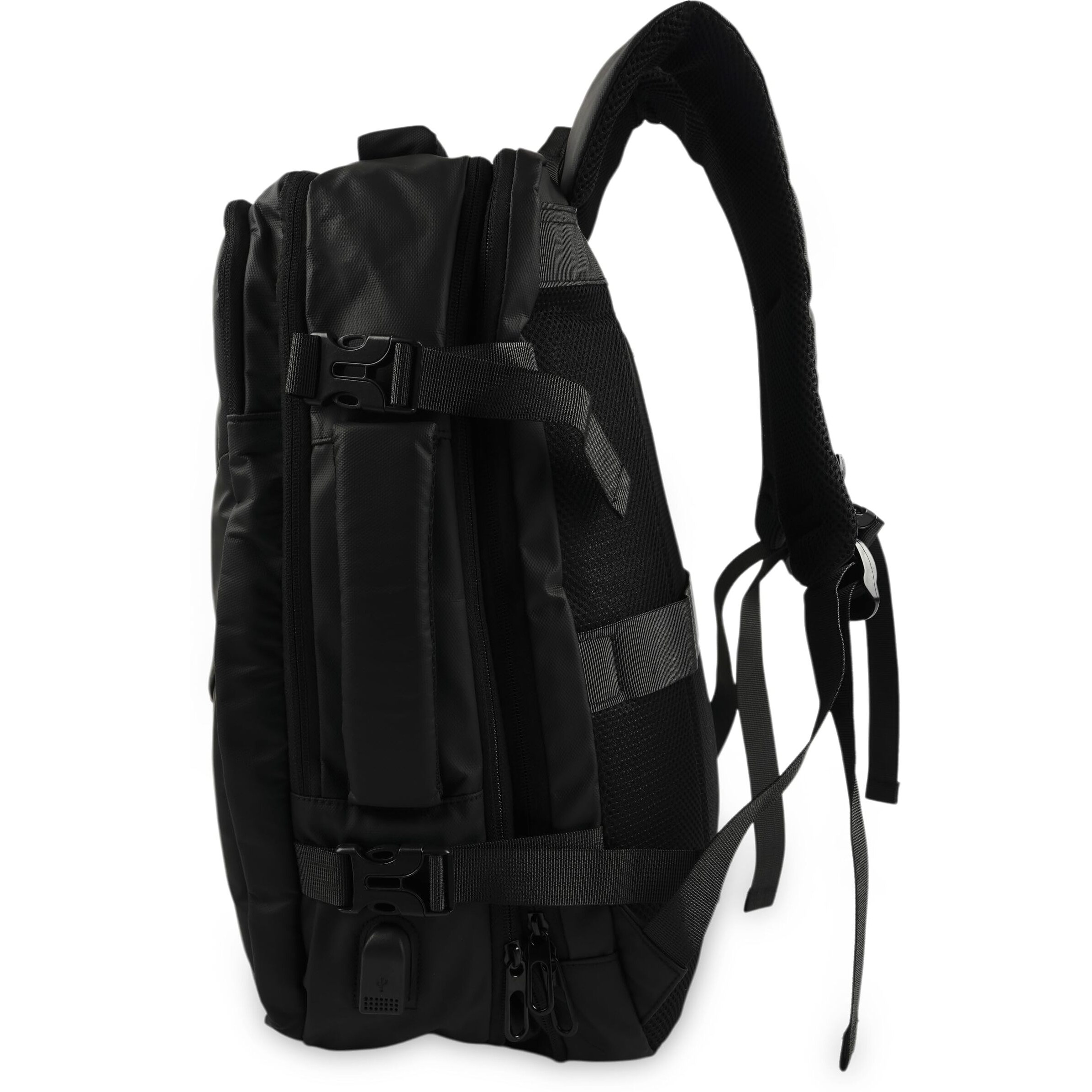 VOYAGER PARIS The Navigator Travel Backpack for Men | 17.3 inch Laptop Backpack | Expandable up to 40L | Waterproof backpack | USB port | Multi Compartment Large bag for Office & Travel (Black)