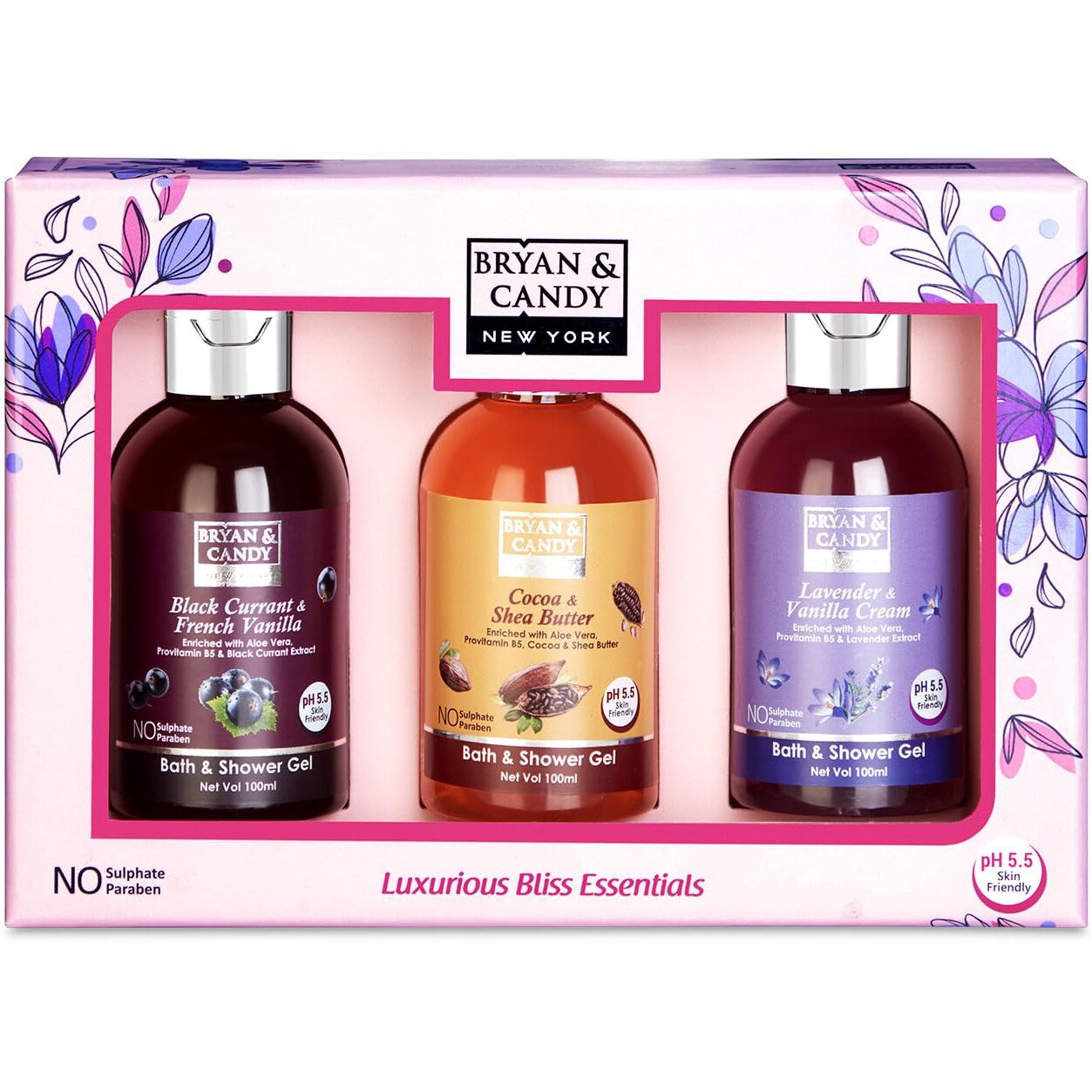 Bryan & Candy Luxurious Bliss Essential Shower Gel Combo Kit Diwali Gift Set For Women And Men | Ph5.5 Skin Friendly, Fresh Fragrances |