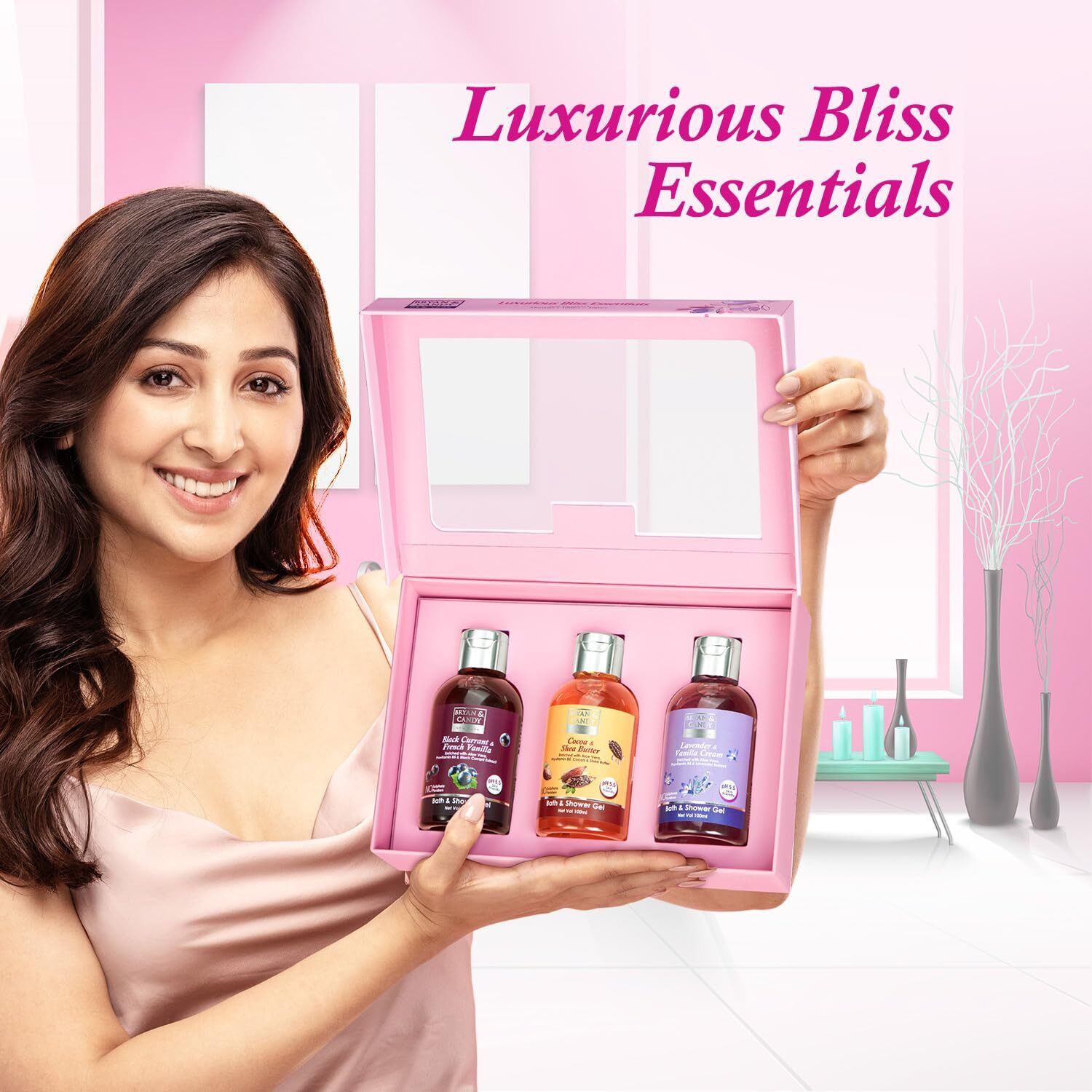 Bryan & Candy Luxurious Bliss Essential Shower Gel Combo Kit Diwali Gift Set For Women And Men | Ph5.5 Skin Friendly, Fresh Fragrances |