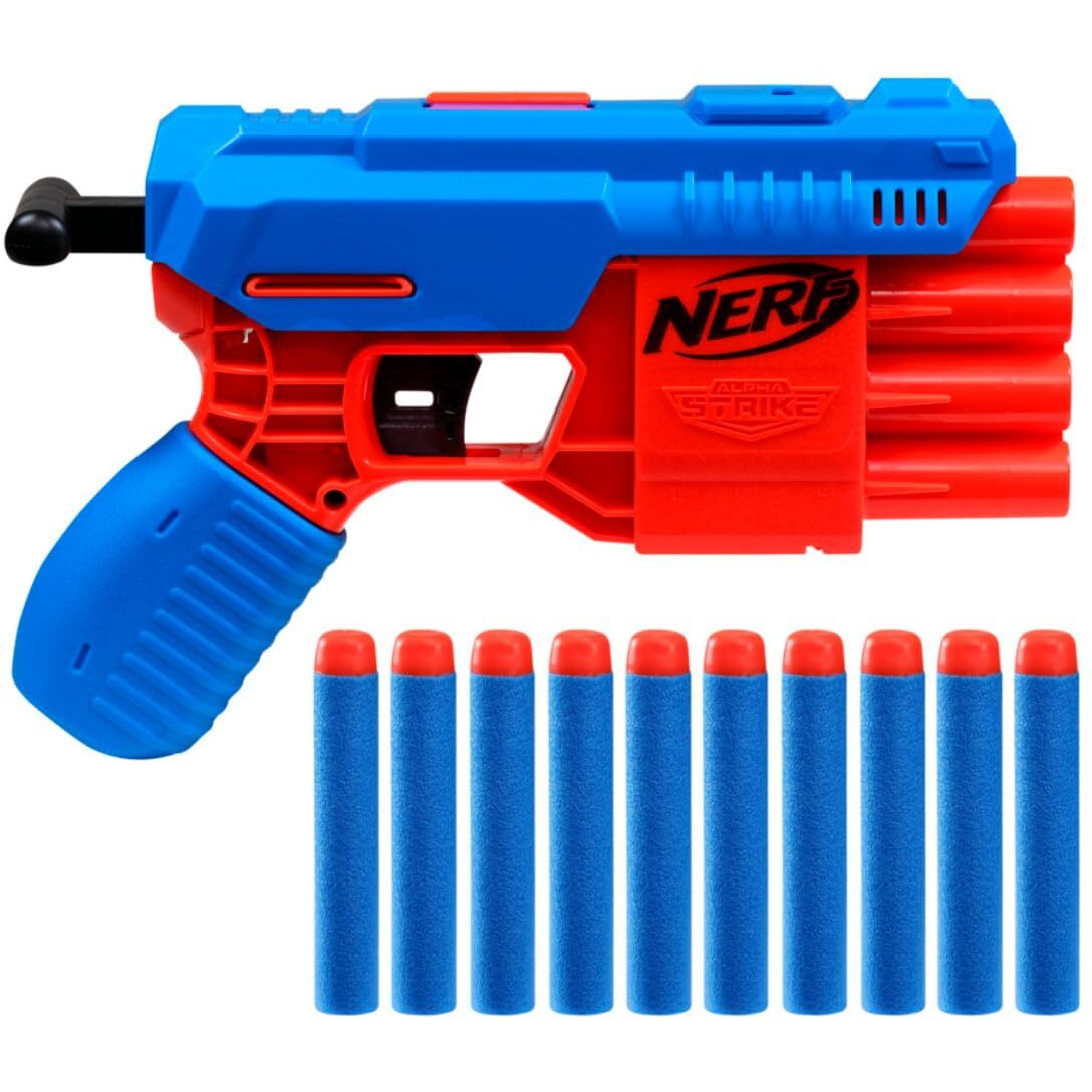 Nerf Alpha Strike Fang Qs-4 Toy Blaster, Fire 4 Darts In A Row, 10 Nerf Darts, Christmas For Kids Teens&Adults, Christmas Toy For Boys, Birthday Ages 8+,Best Xmas Gift,Multicolor