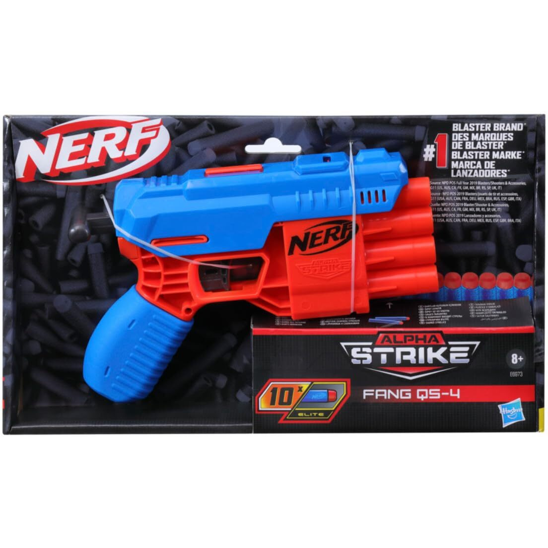 Nerf Alpha Strike Fang Qs-4 Toy Blaster, Fire 4 Darts In A Row, 10 Nerf Darts, Christmas For Kids Teens&Adults, Christmas Toy For Boys, Birthday Ages 8+,Best Xmas Gift,Multicolor