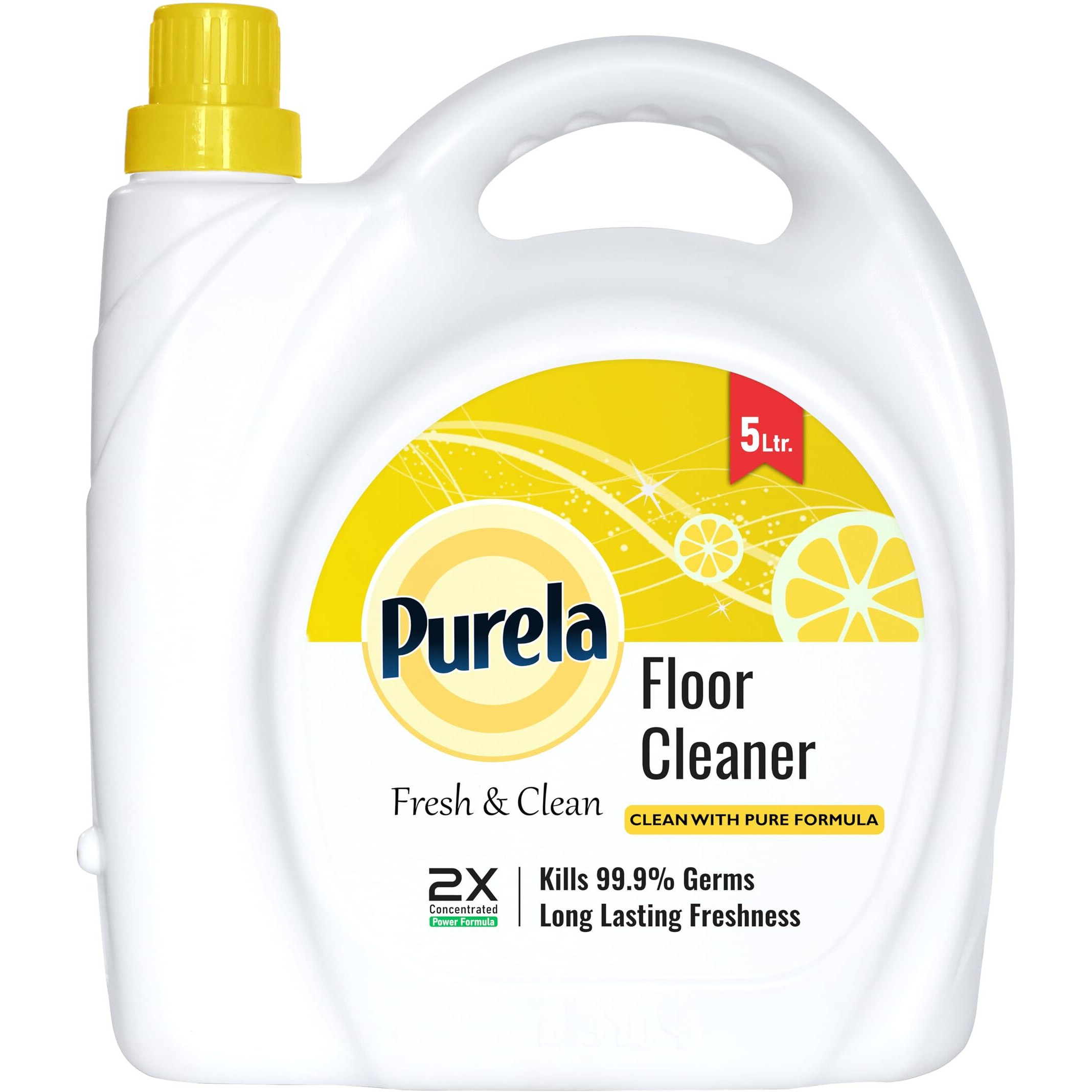 Purela Proclean Floor Cleaner Concentrate 5L - Lemon Scent, Lab-Tested Kills 99.9% Germs, Hard Water Safe, Quick Dry Streak-Free For All Surfaces - Great Indian Festival 2025 Diwali Home Gift