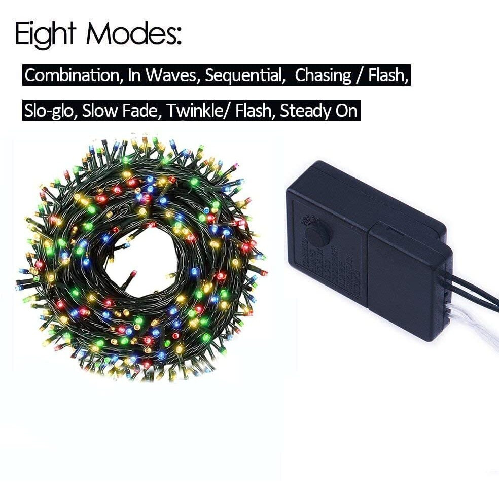 Gesto Multicolor Serial String Led Light With 8 Modes Changing Controller - Waterproof Serial Lights For Decoration Long | For Home,Diwali Decoration, Christmas,Patio Garden(12 Meter | Pack Of 1)