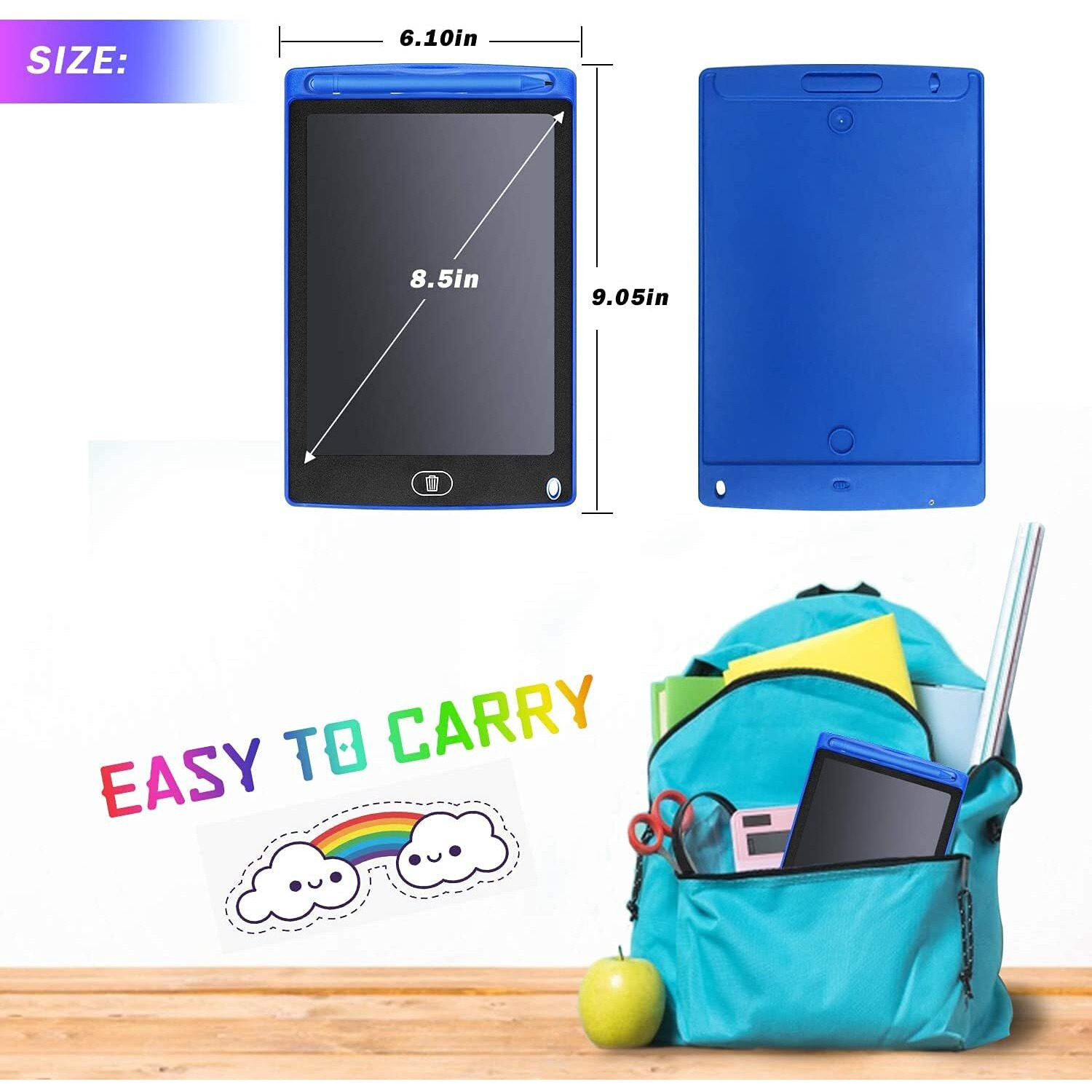 Tvara Lcd Writing Tablet, 8.5" Inch Colorful Toddler Doodle Board Drawing Tablet, Erasable Reusable Electronic Drawing Pads, Educational And Learning Tool For 3-6 Years Old Boy And Girls Mix Colors